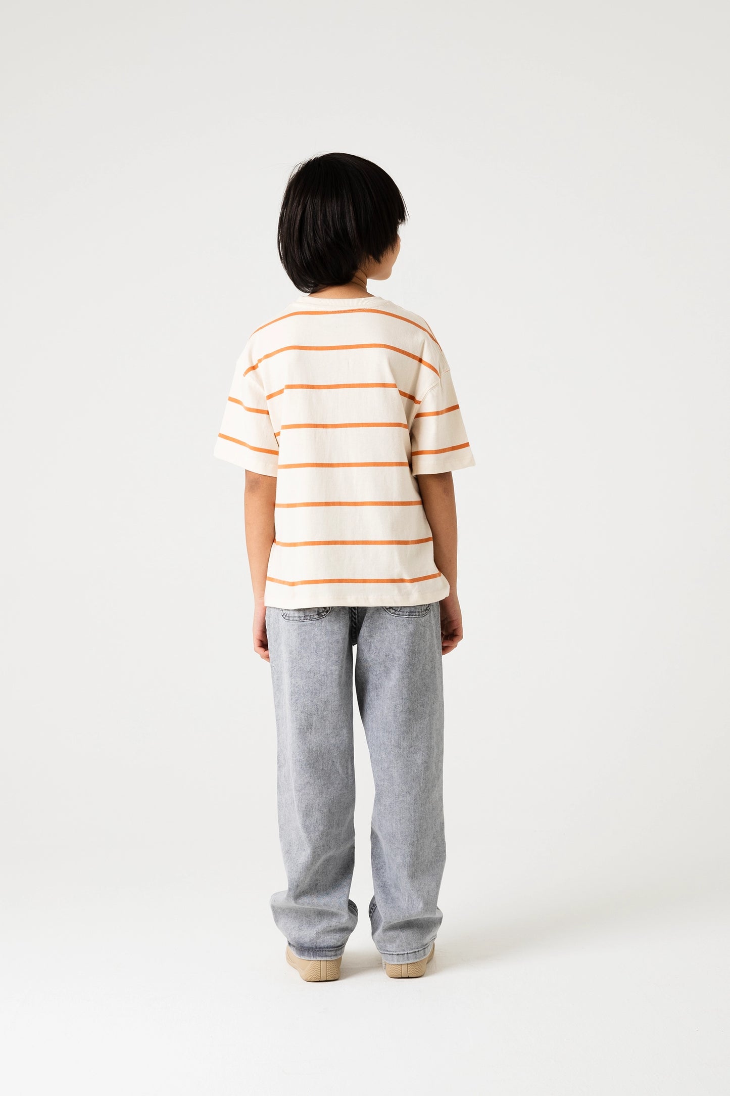 Boys Rust Stripe Drop Tee