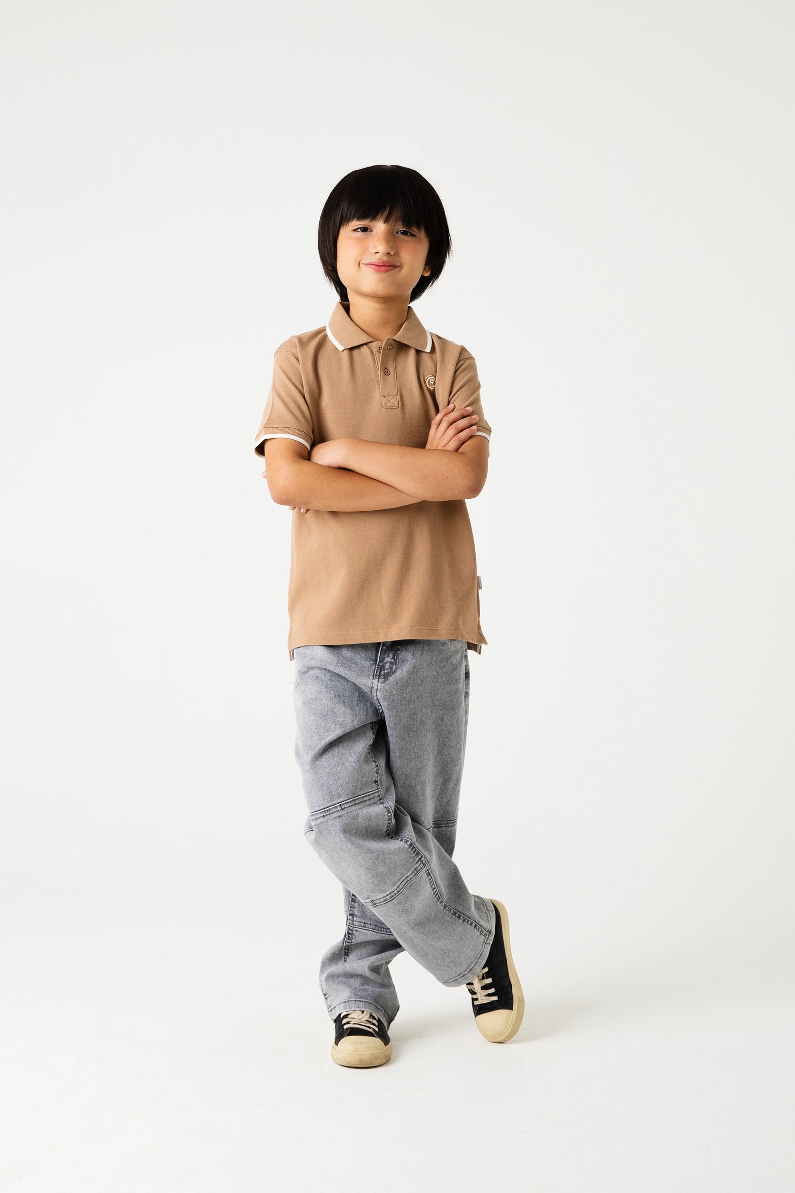 Boys Classic Dark Beige Polo Shirt
