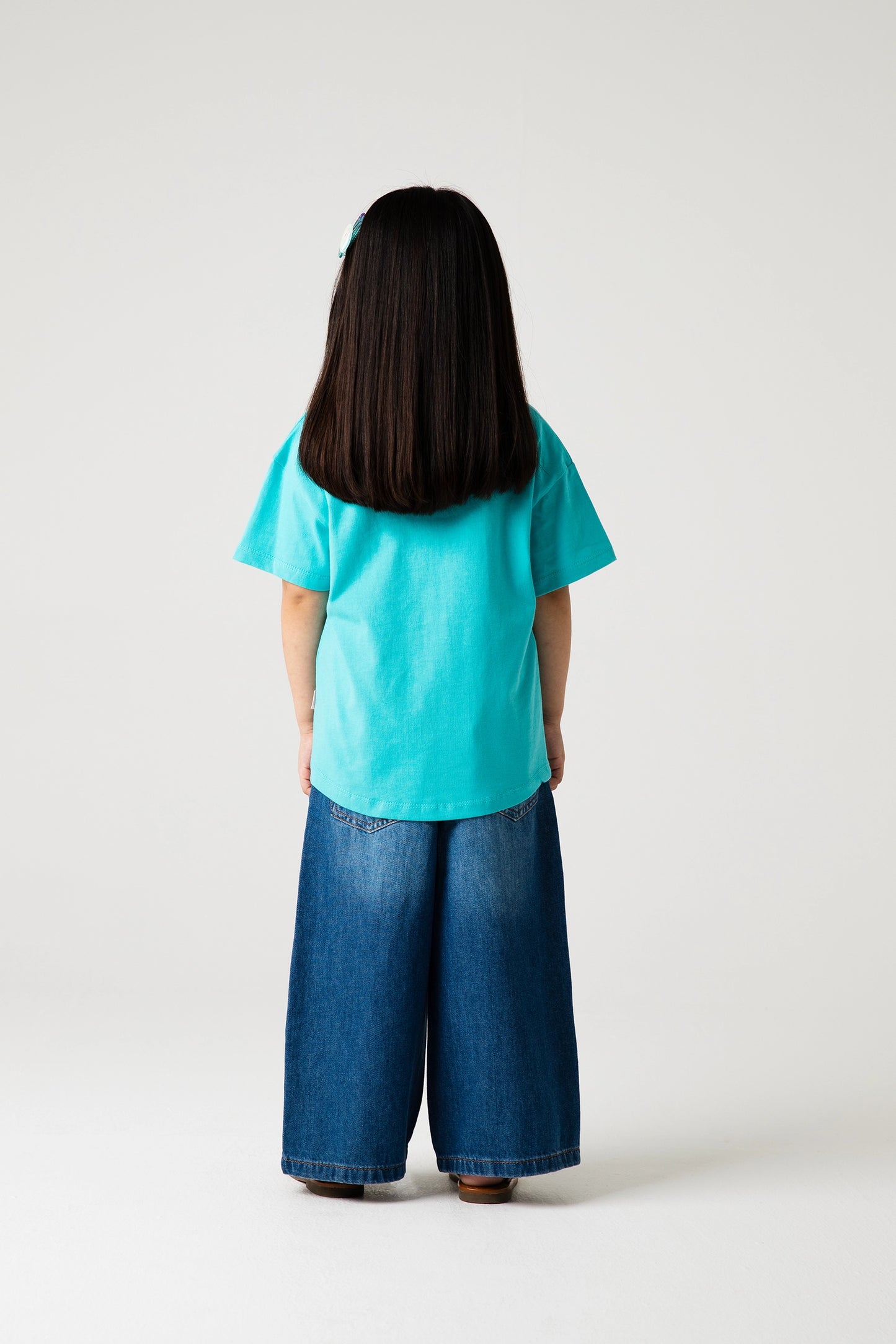 Girls Relaxed Turquoise Jersey Tee