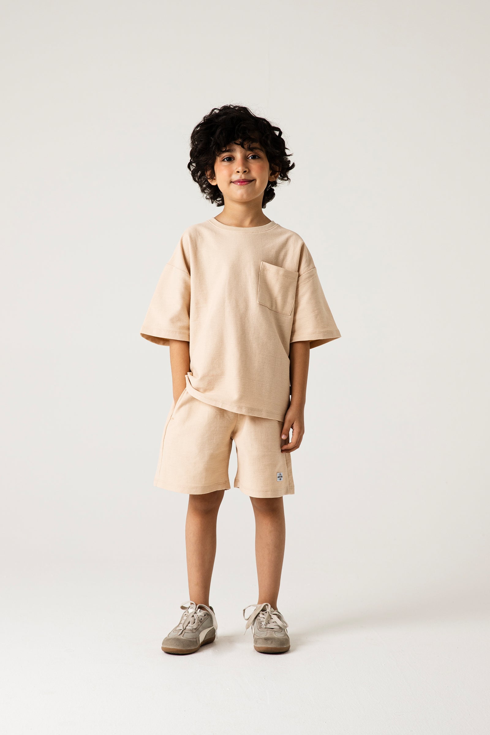 Boys Relaxed Beige Co-ord Set