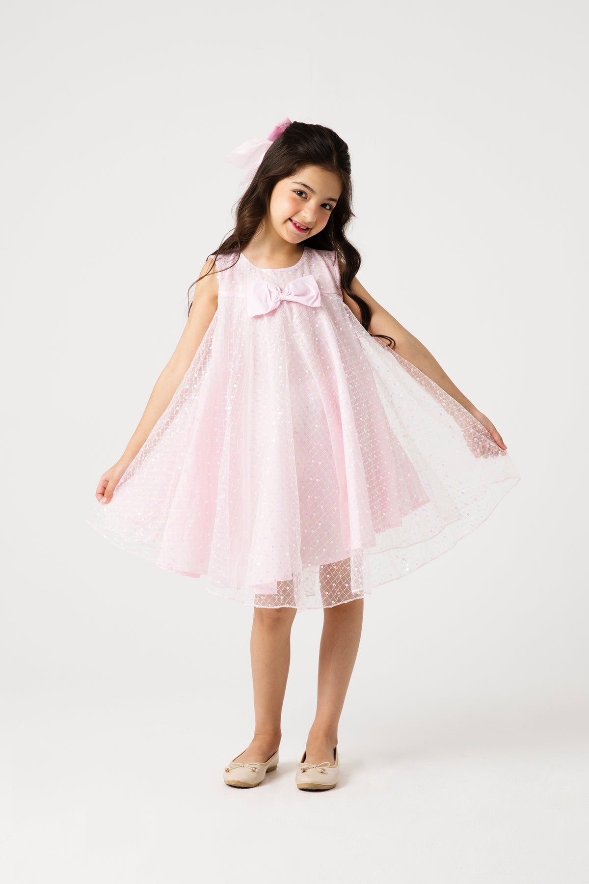 Blush Sparkle Net Dress
