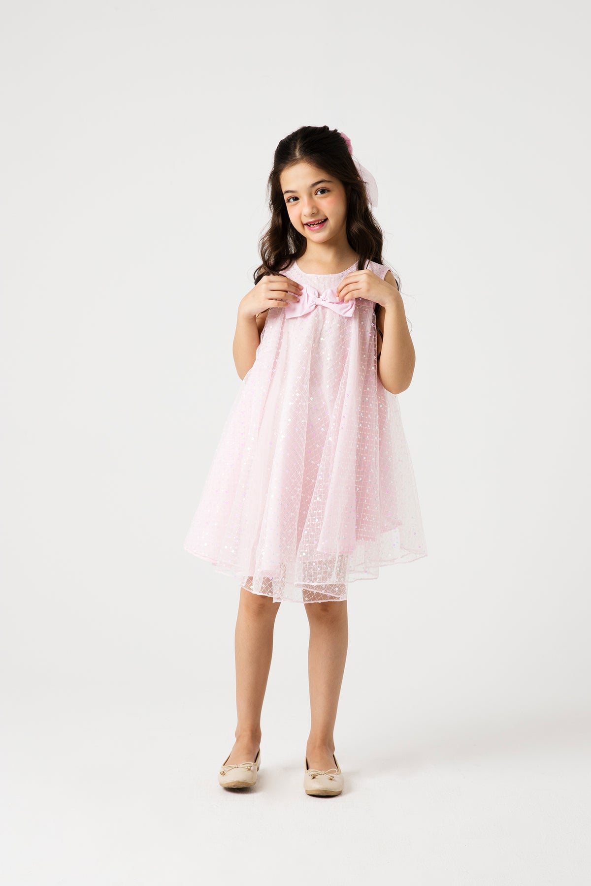 Blush Sparkle Net Dress