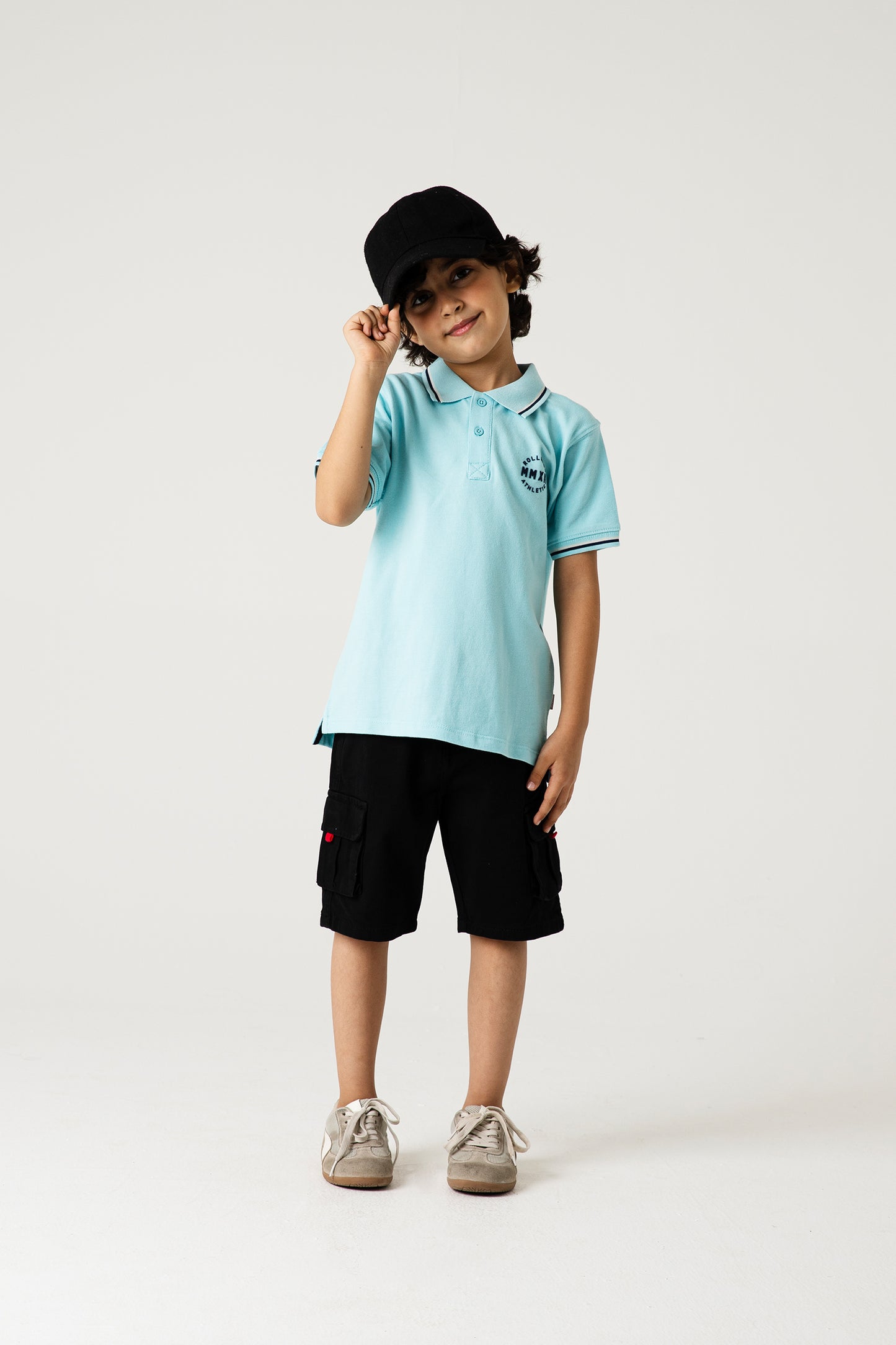 Cool Ice Polo & Black Shorts Set