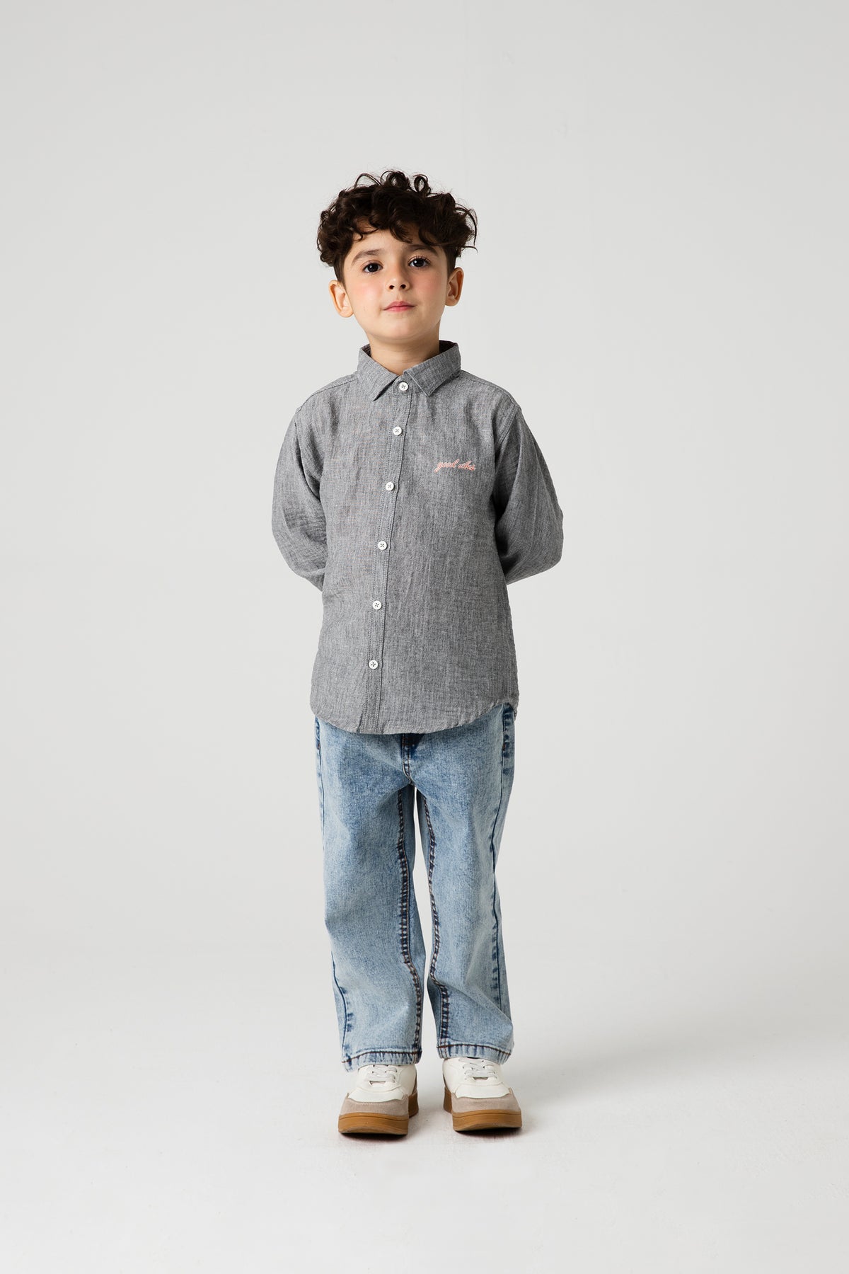 Grey Chambray Casual Shirt