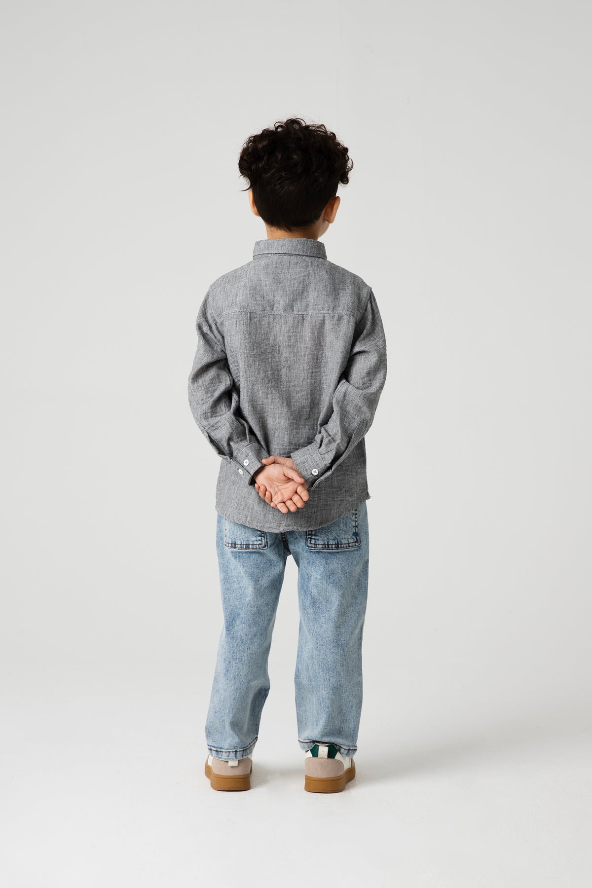 Grey Chambray Casual Shirt