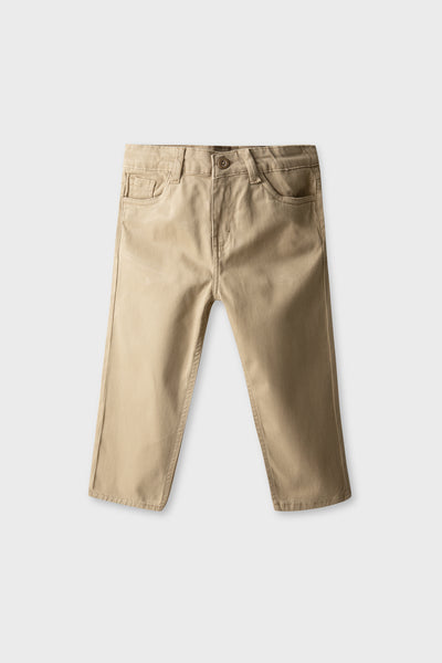 Boys Smart Straight Khaki Pants