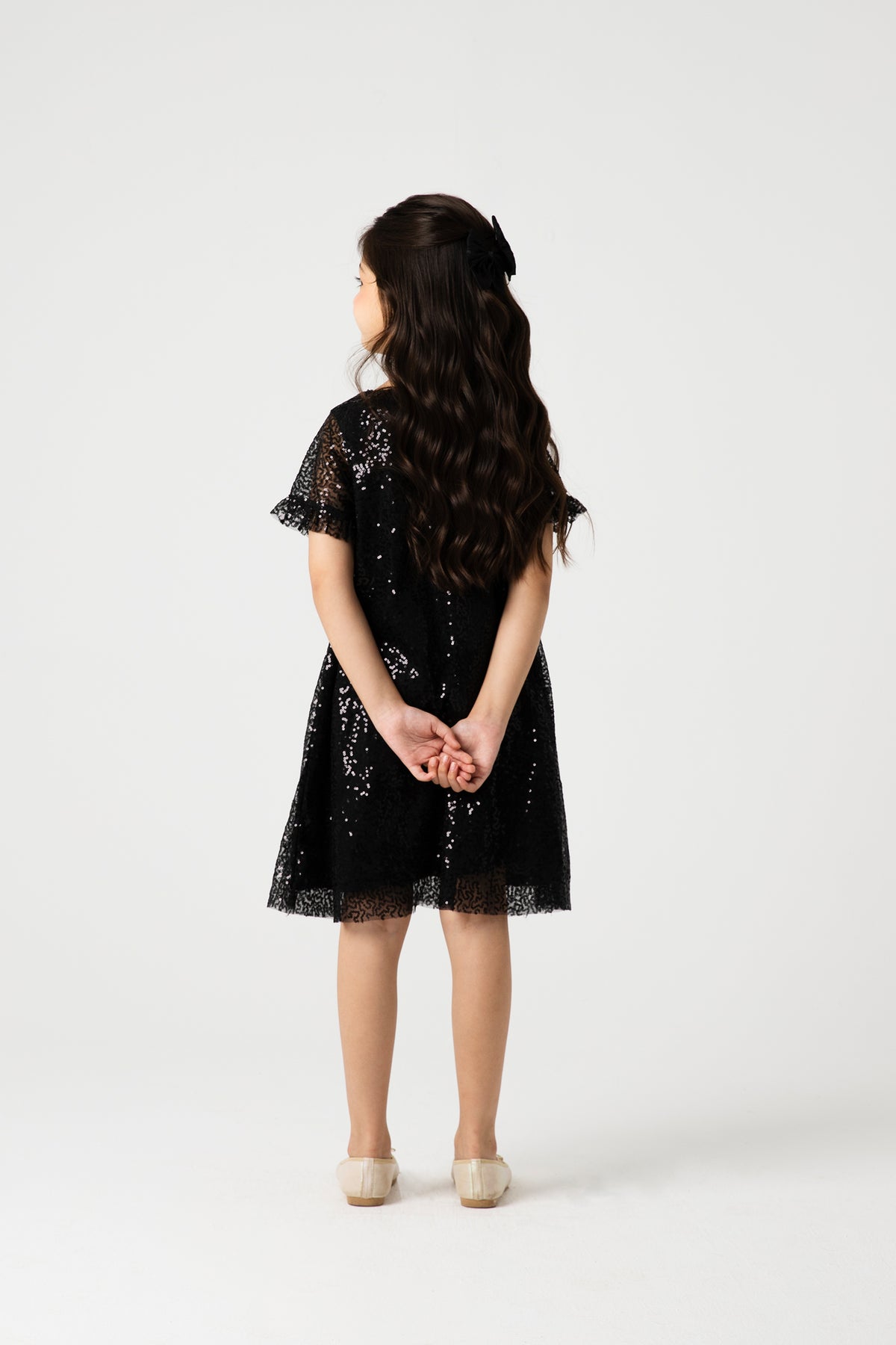 Black Sequin A-Line Dress