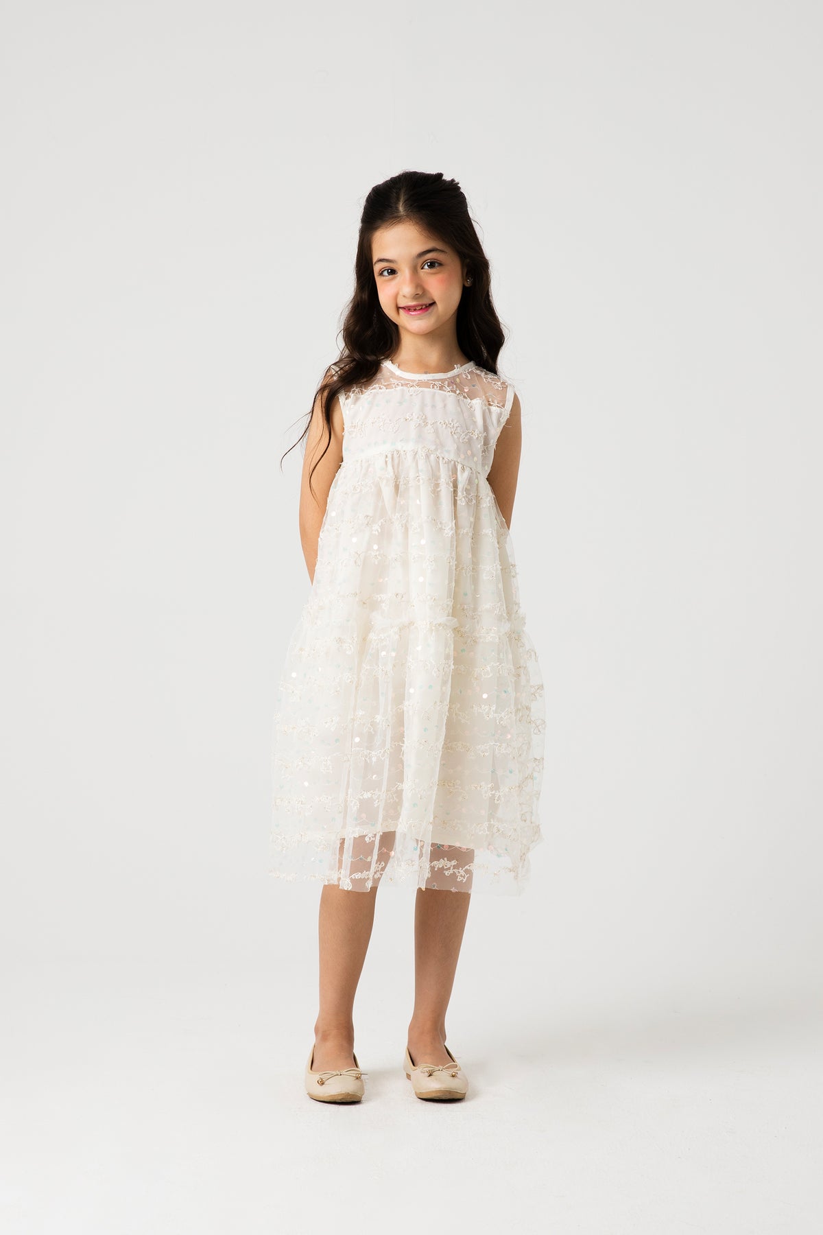 White & Gold Party Dress