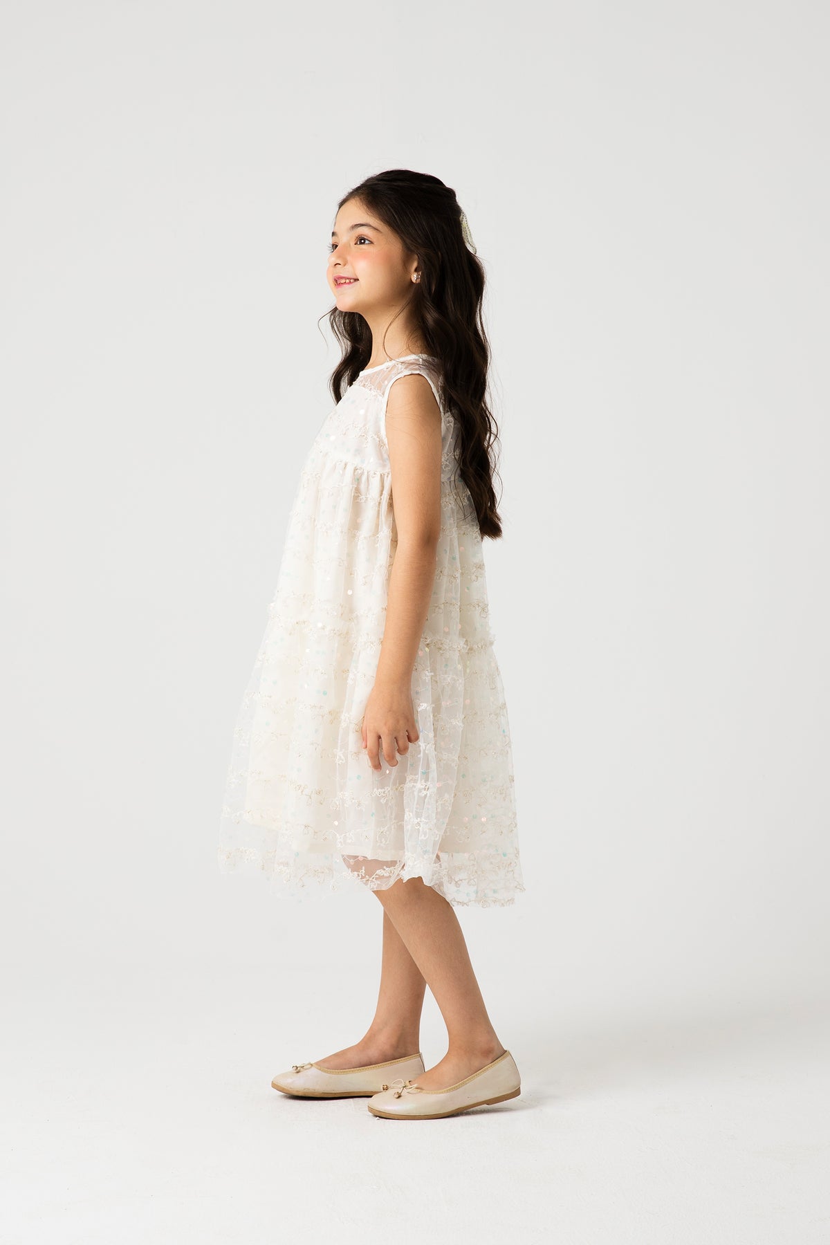 White & Gold Party Dress
