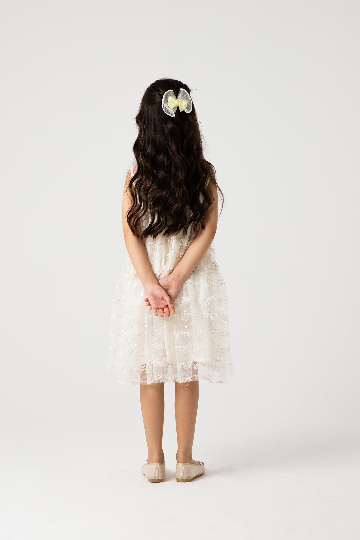 White & Gold Party Dress
