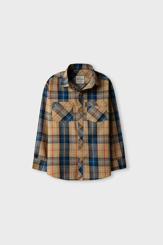 Boys Wooden Button Cotton Shirt