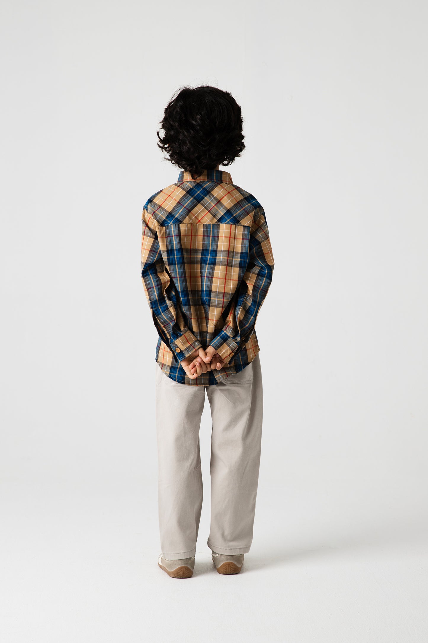 Boys Wooden Button Cotton Shirt