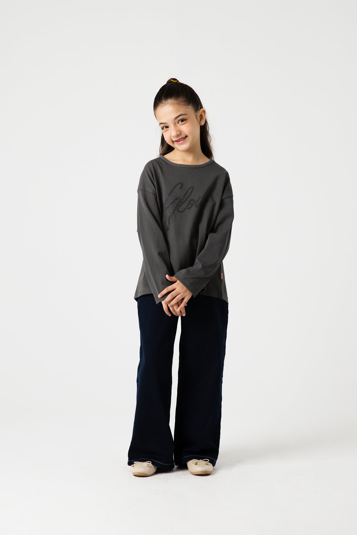 Girls Charcoal Muse Drop Tee