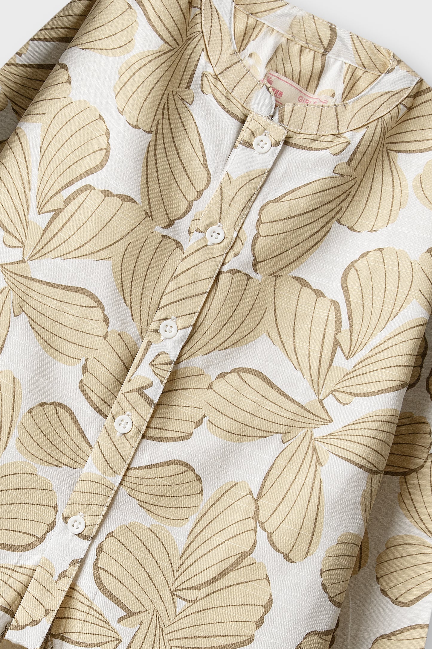 Girls Brown Leaf Cotton Co-ord Set