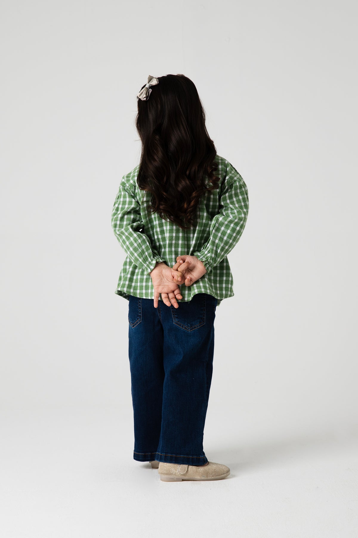 Evergreen Lace Check Flannel Top