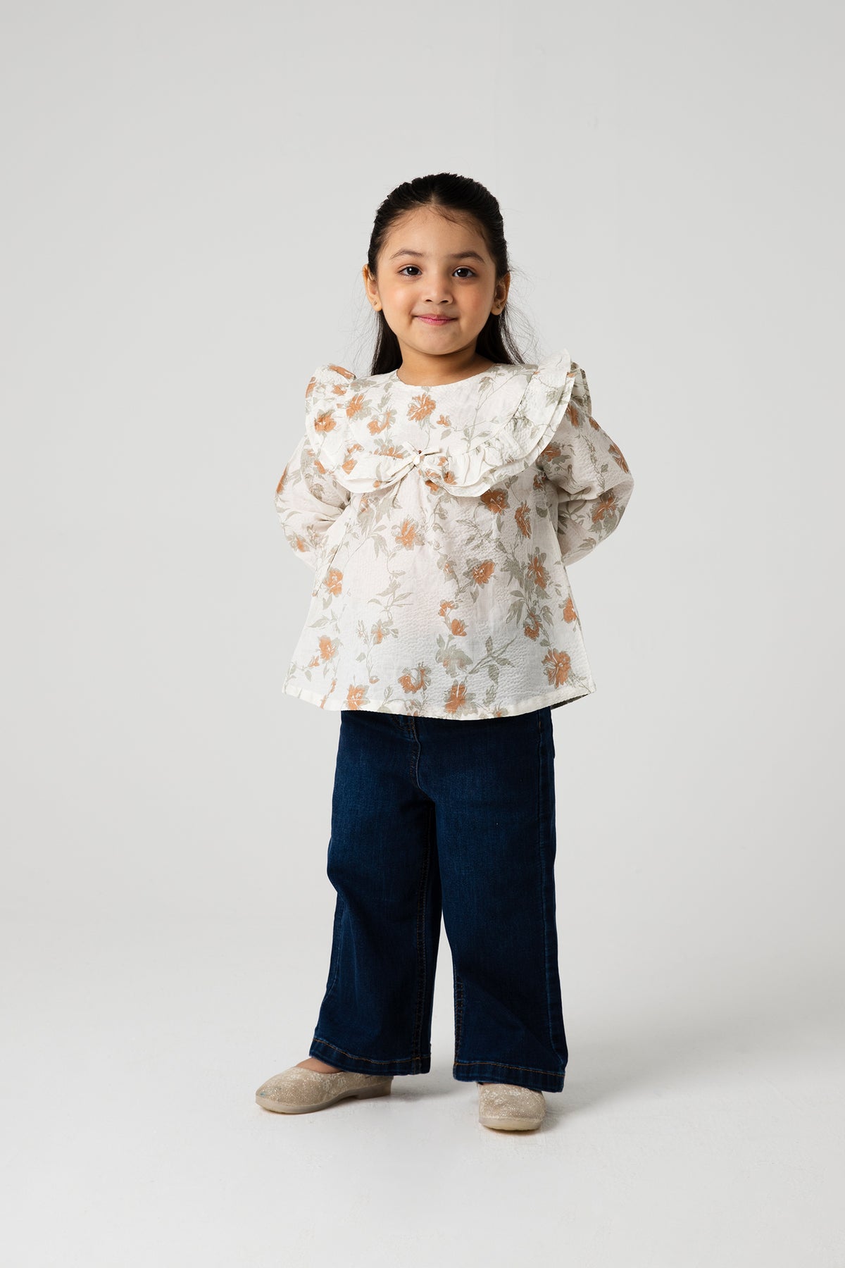 Autumn Petal Printed Cotton Top
