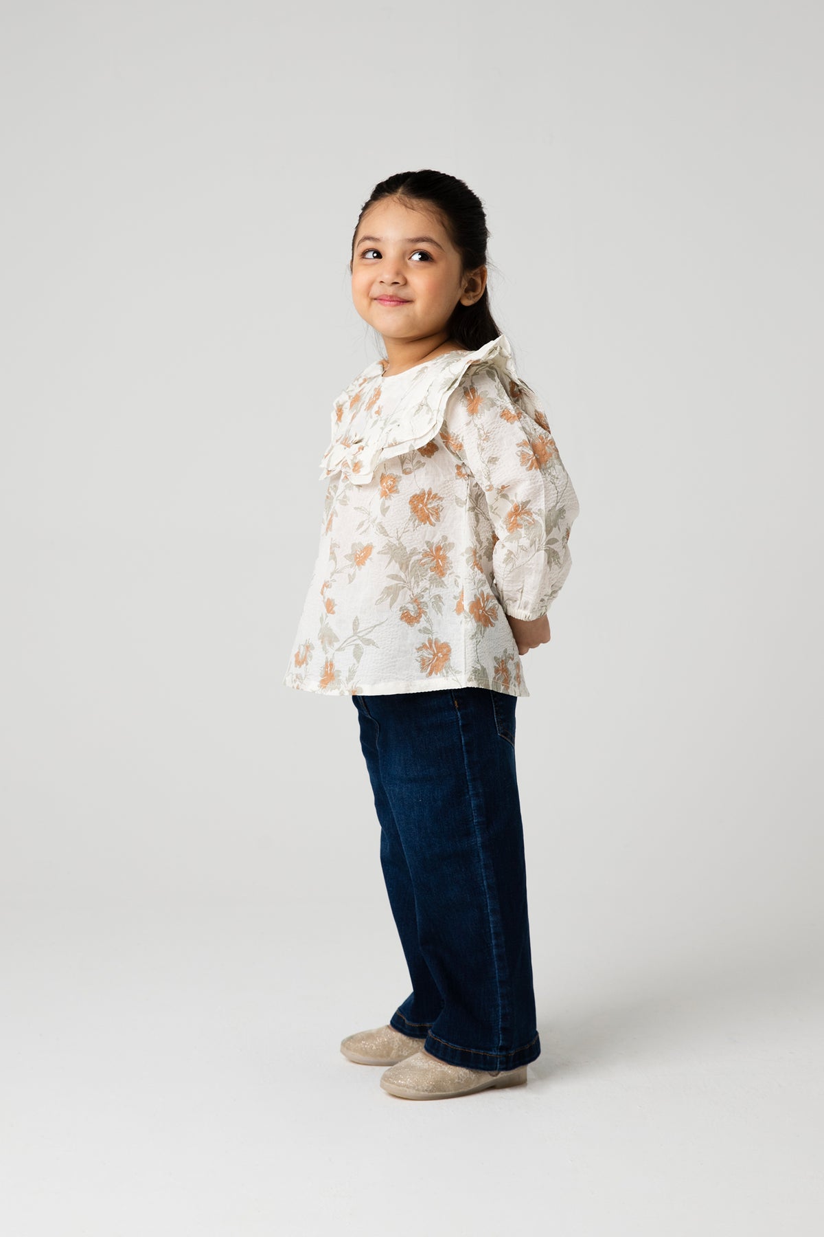Autumn Petal Printed Cotton Top