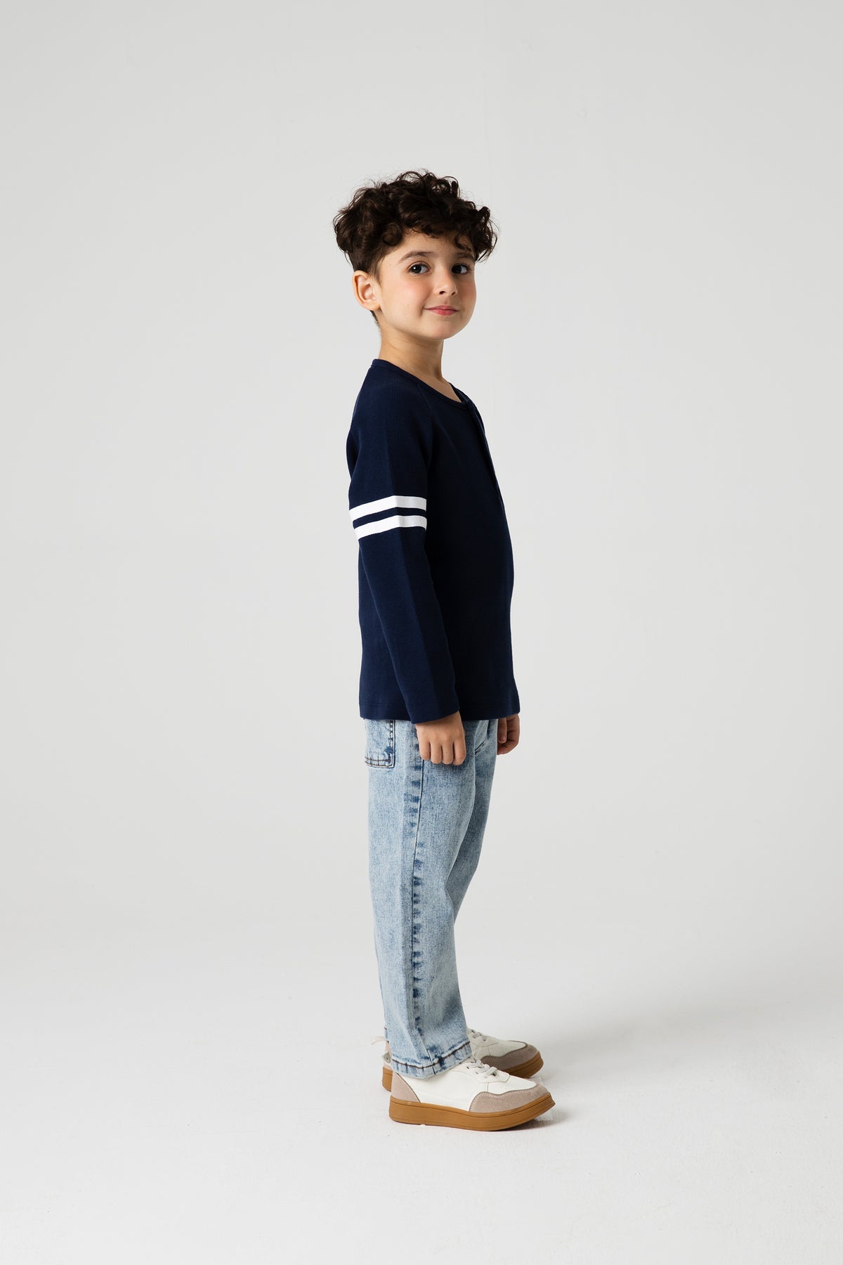 Boys Varsity Stripe Raglan Waffle Tee