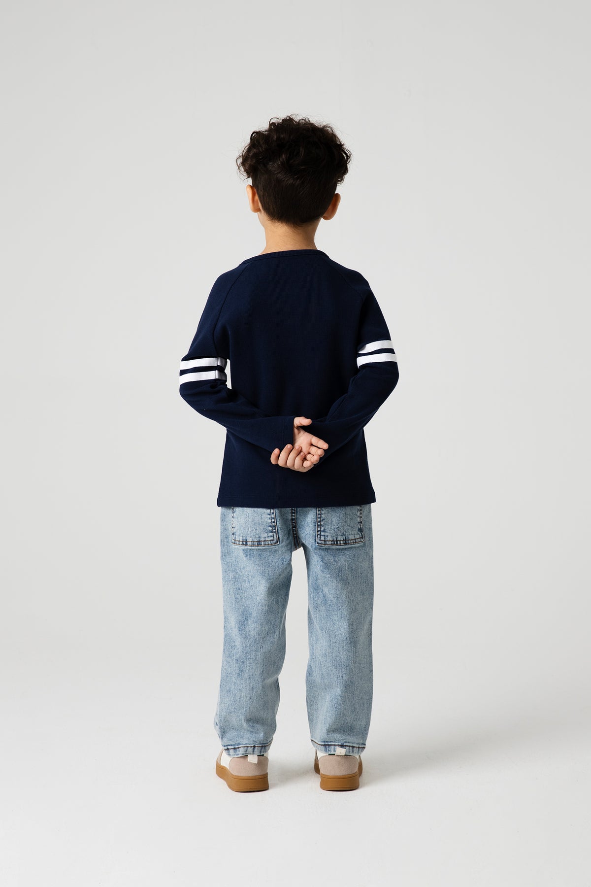 Boys Varsity Stripe Raglan Waffle Tee
