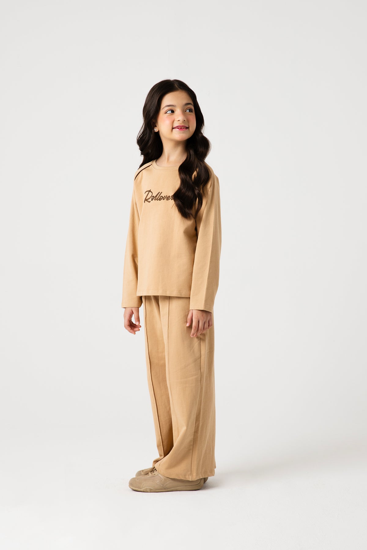 Girls Beige Motion Relaxed Co-ord Set