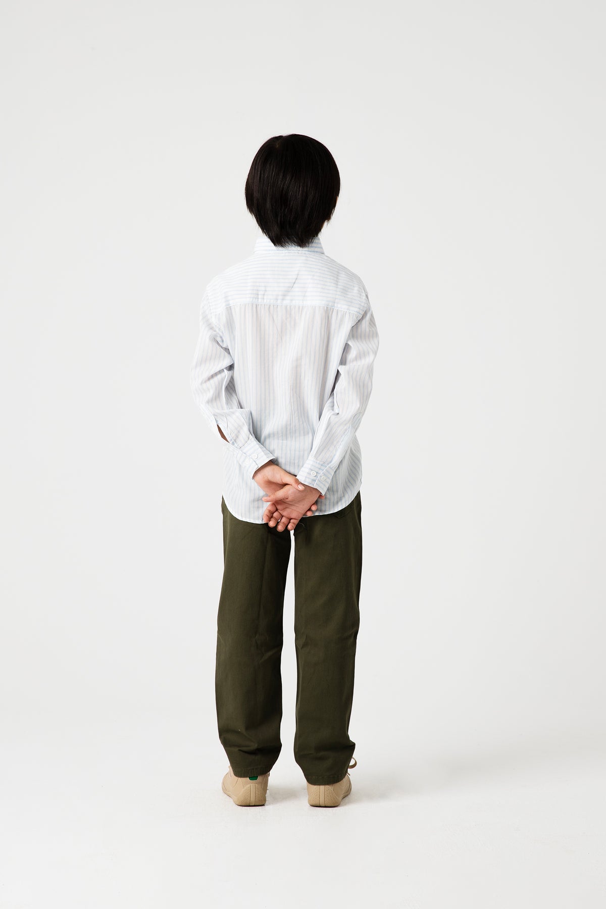 Boys White & Sky Striped Cotton Shirt