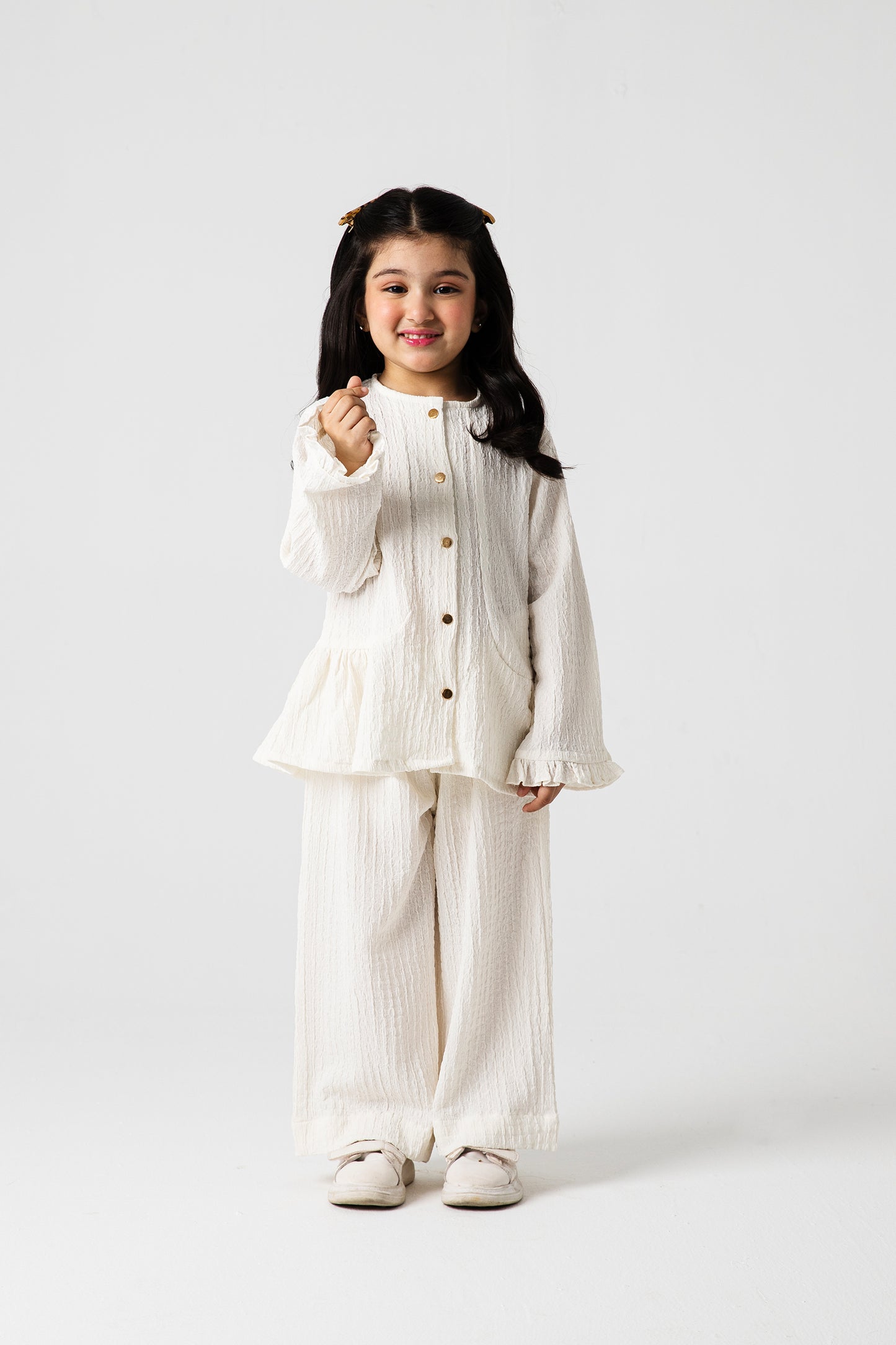 Girls White Grace Bubble Co-ord Set