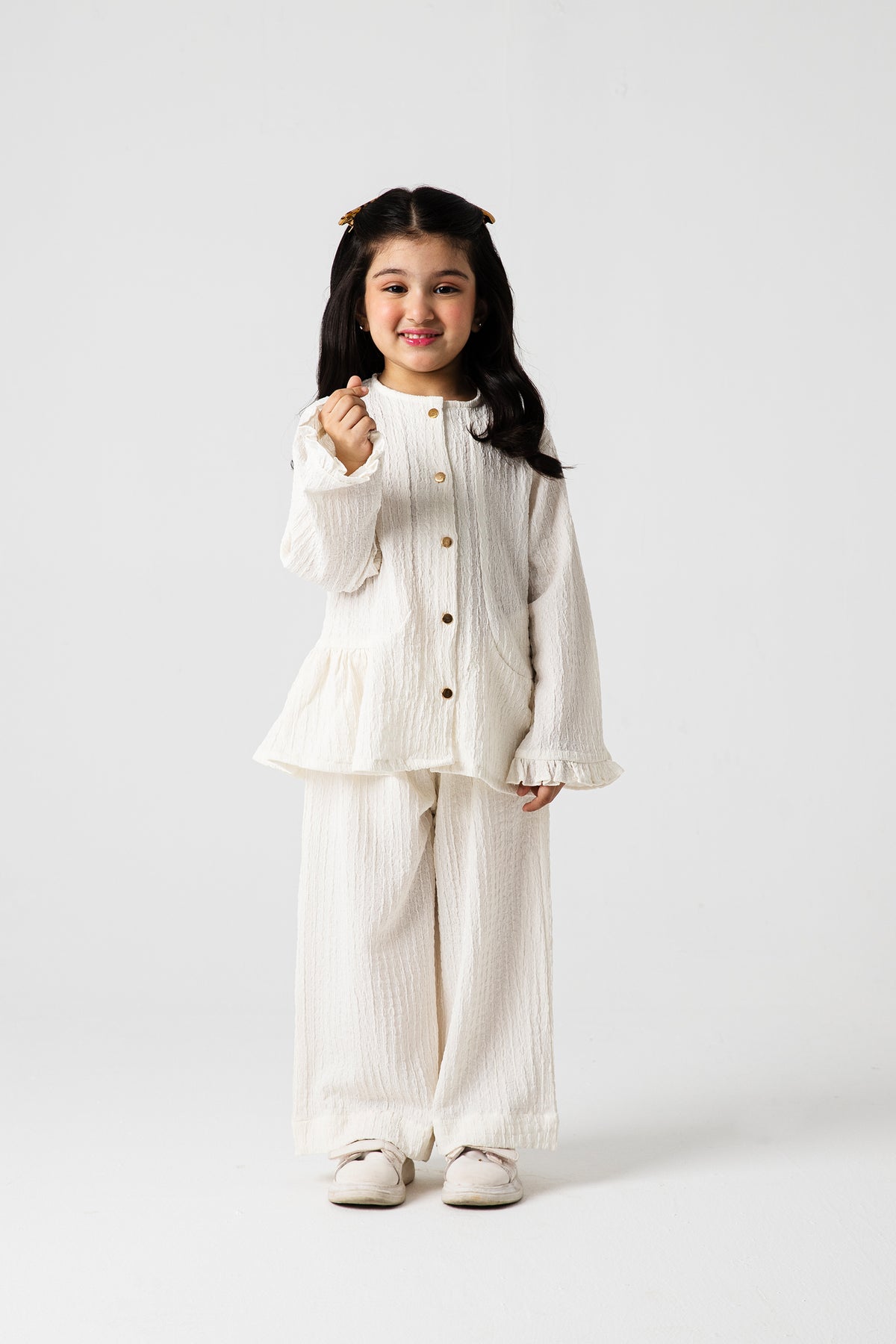 Girls White Grace Bubble Co-ord Set