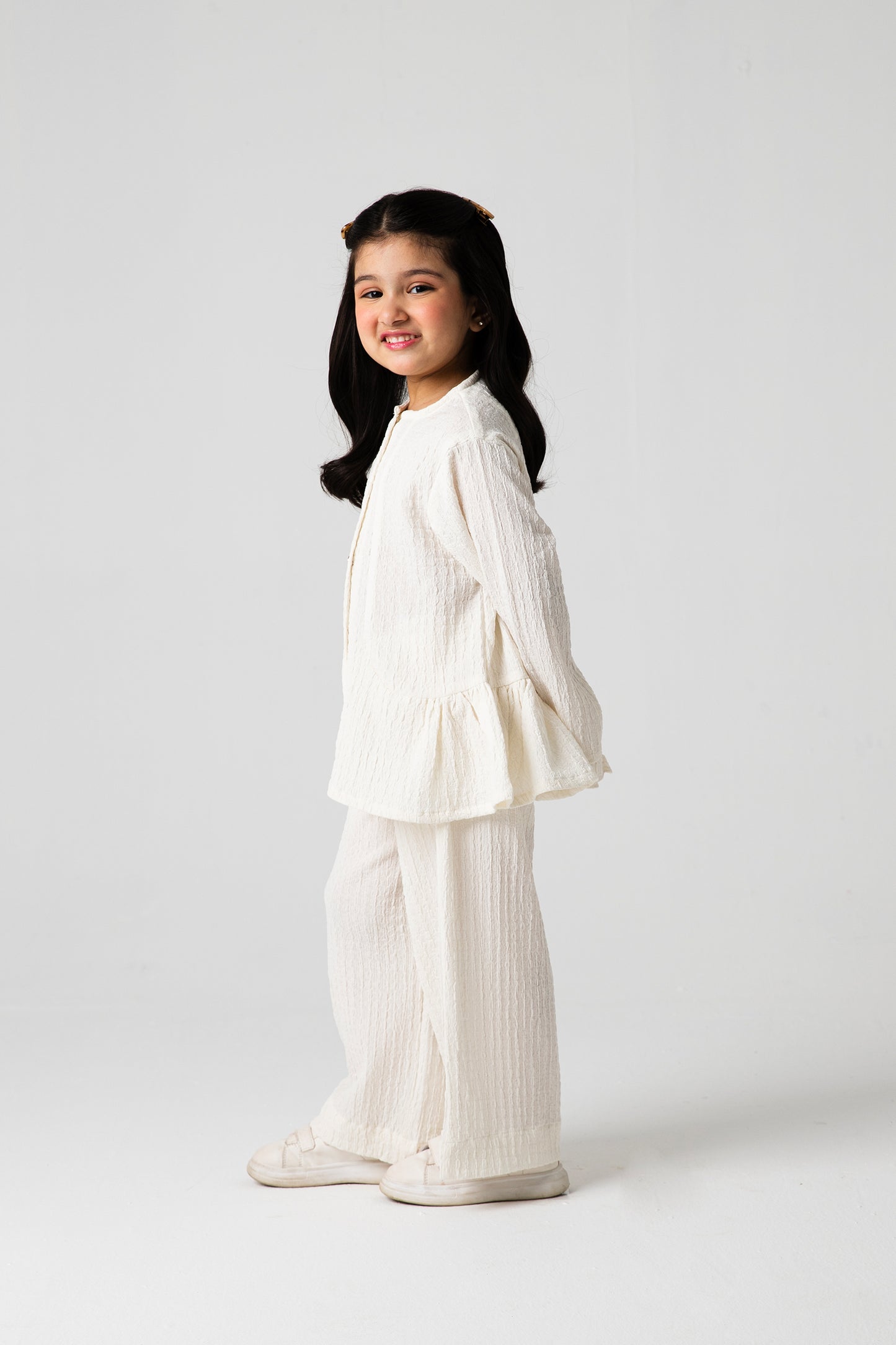 Girls White Grace Bubble Co-ord Set