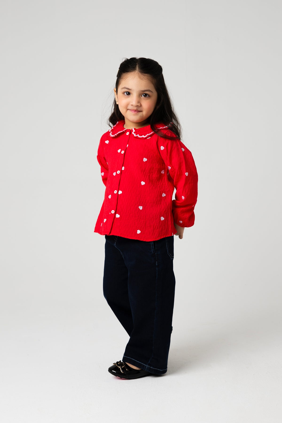 Red Heart Frill Bubble Top
