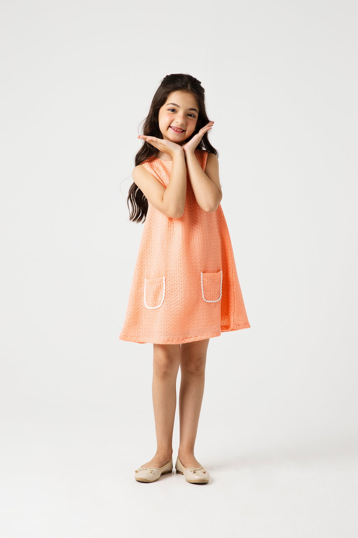 Orange Lace A-Line Dress
