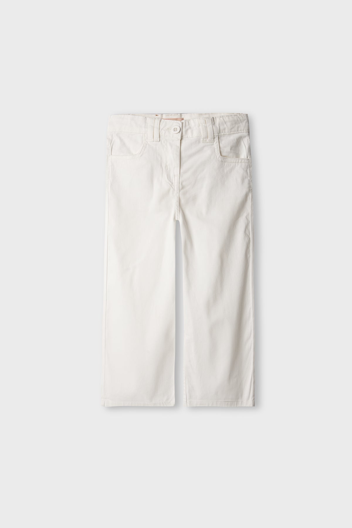 Girls Ivory Ease Wide-Leg Twill Pants