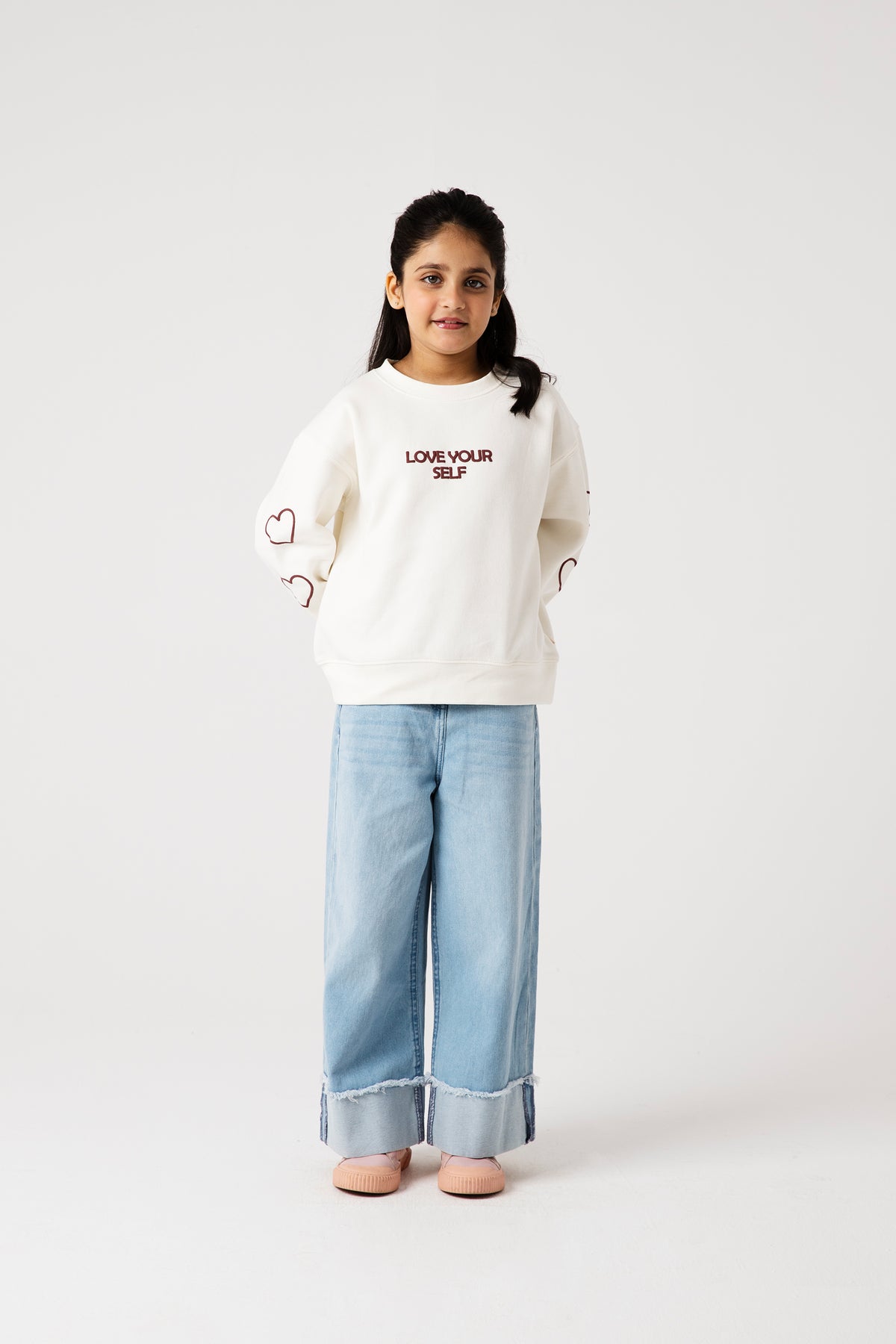 Girls Self Love Drop Fleece Sweatshirt