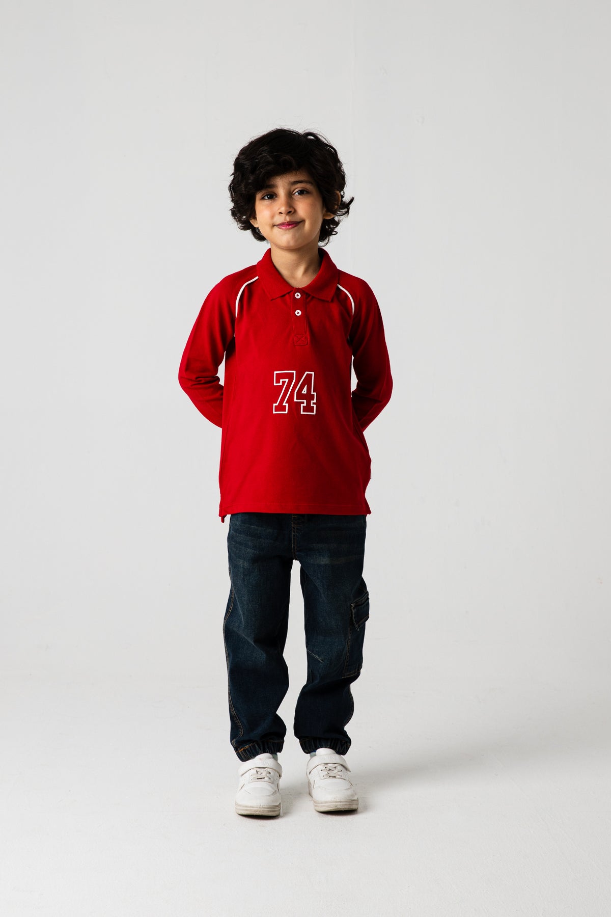 Boys Bold Red Athletic Raglan Polo