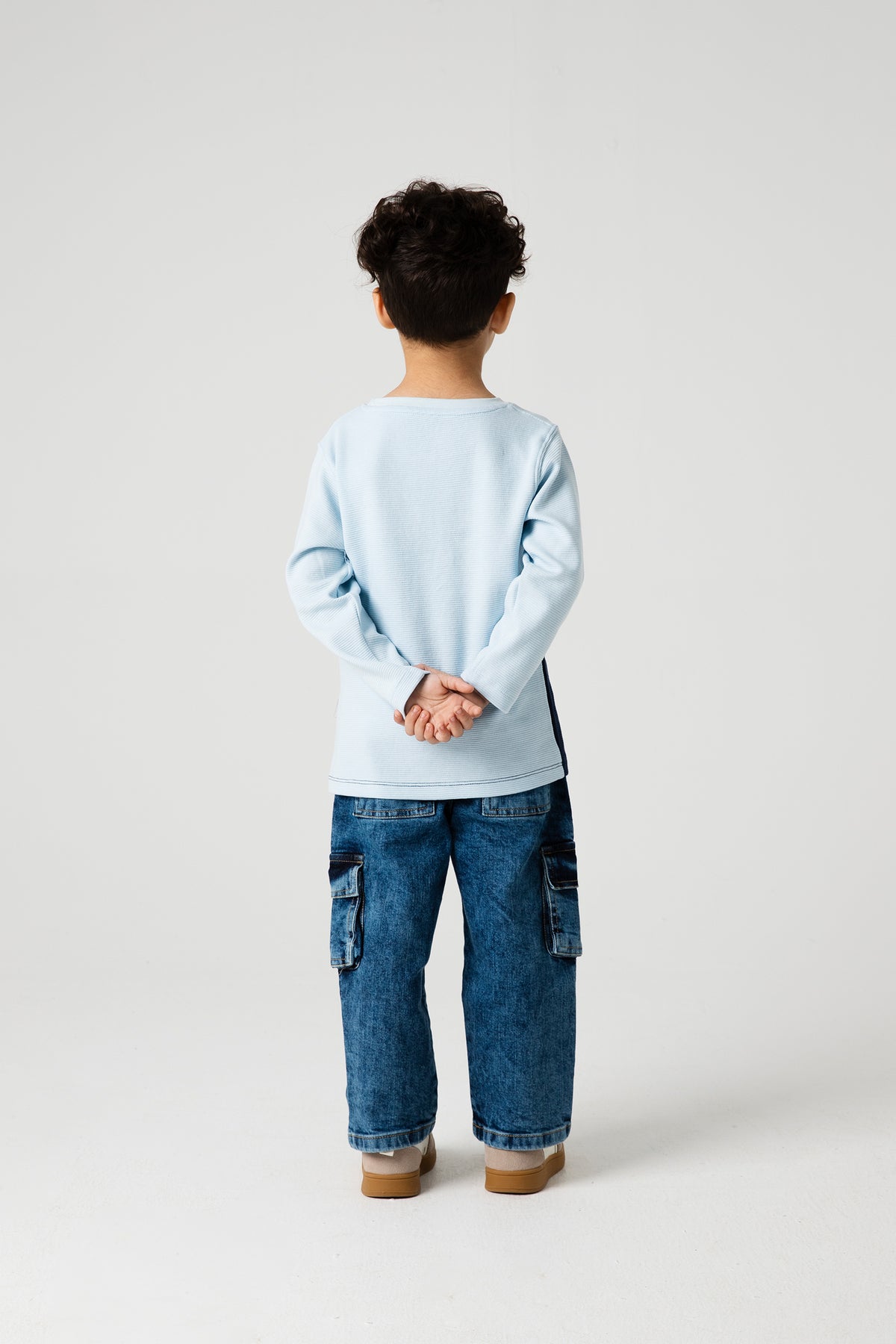 Boys Aqua Block Drop Tee