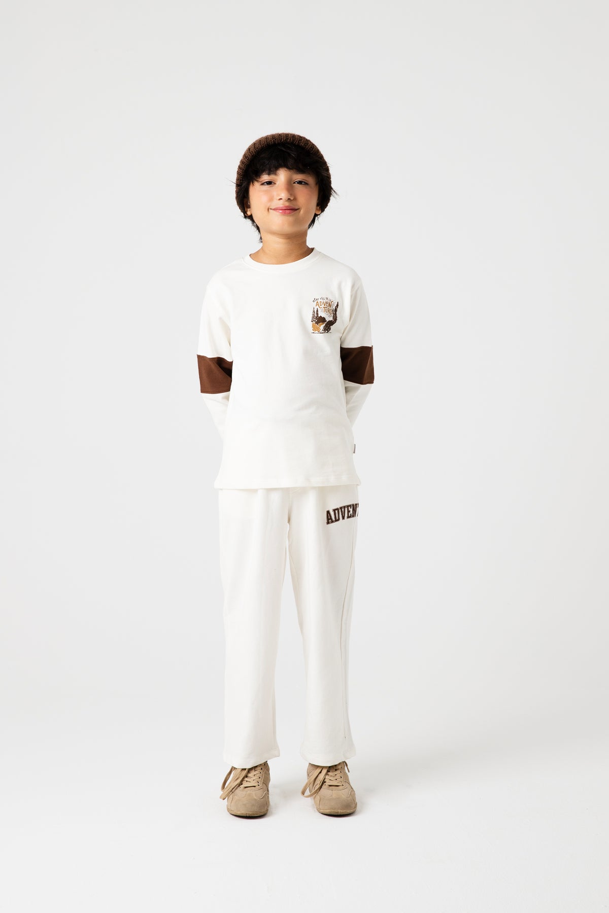 Boys Trailmark Off-White Co-ord Set