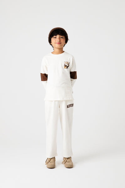 Boys Trailmark Off-White Co-ord Set
