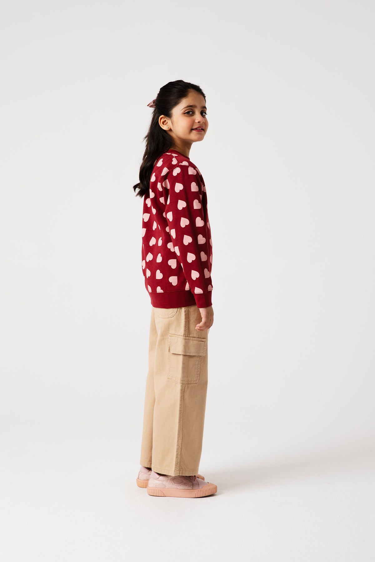 Girls Rosewood Hearts Fleece Sweatshirt