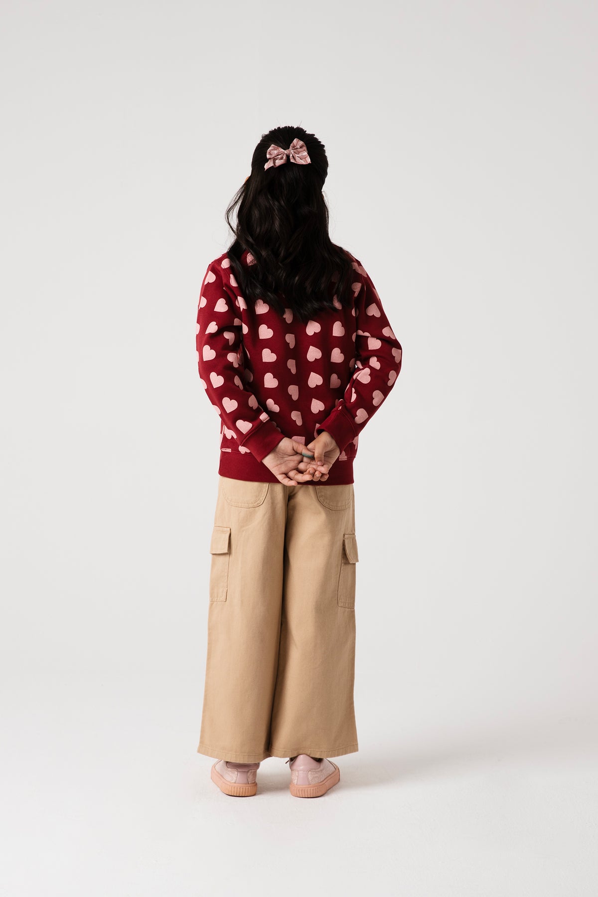 Girls Rosewood Hearts Fleece Sweatshirt