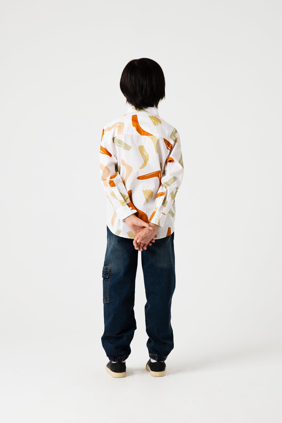 Boys Artisan Stroke White Cotton Shirt