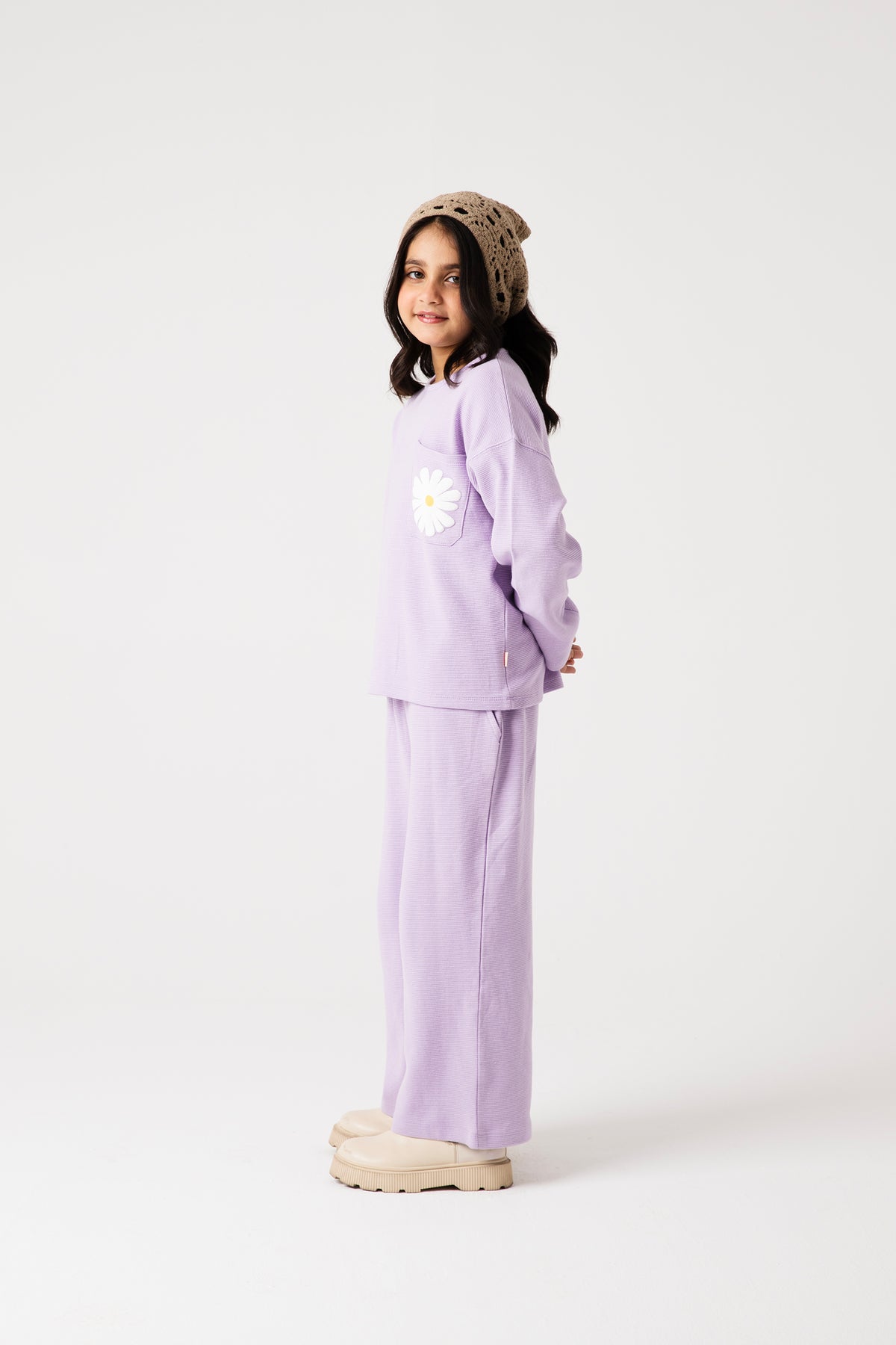 Girls Lilac Daisy Ottoman Co-ord Set