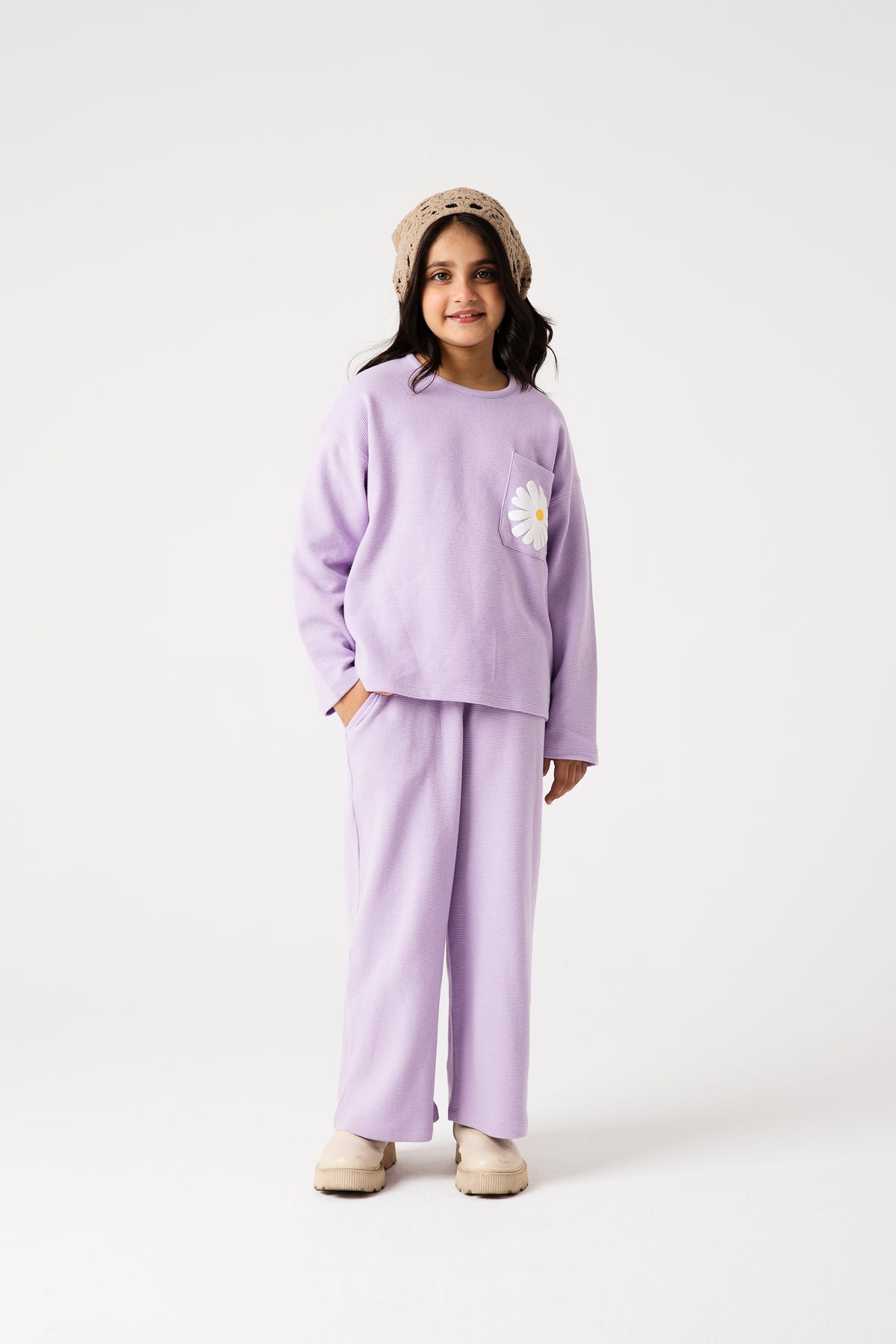 Girls Lilac Daisy Ottoman Co-ord Set