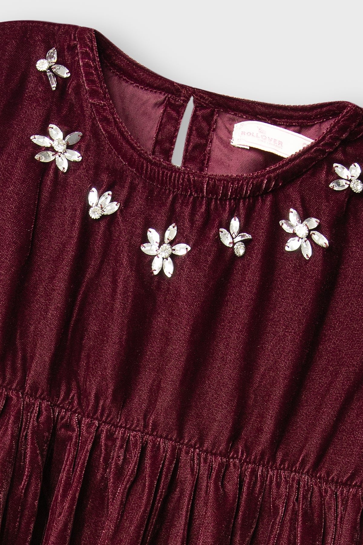 Crimson Luxe Embellished Velvet Dress