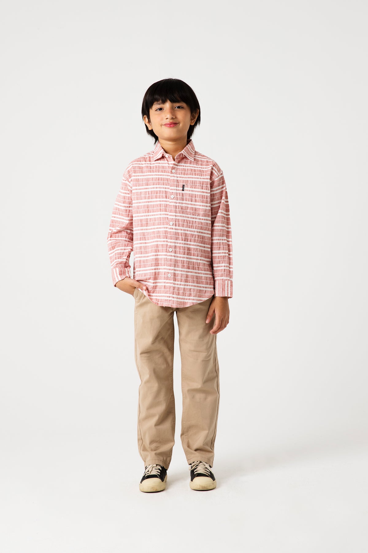 Boys Crimson Line Casual Cotton Shirt