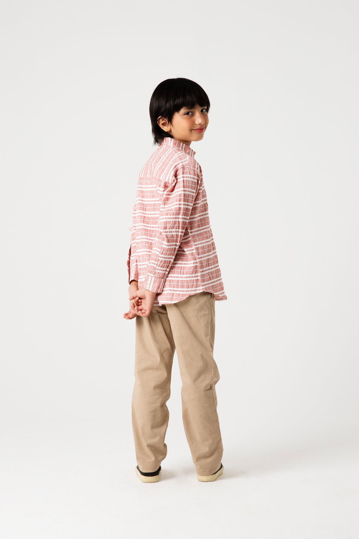 Boys Crimson Line Casual Cotton Shirt