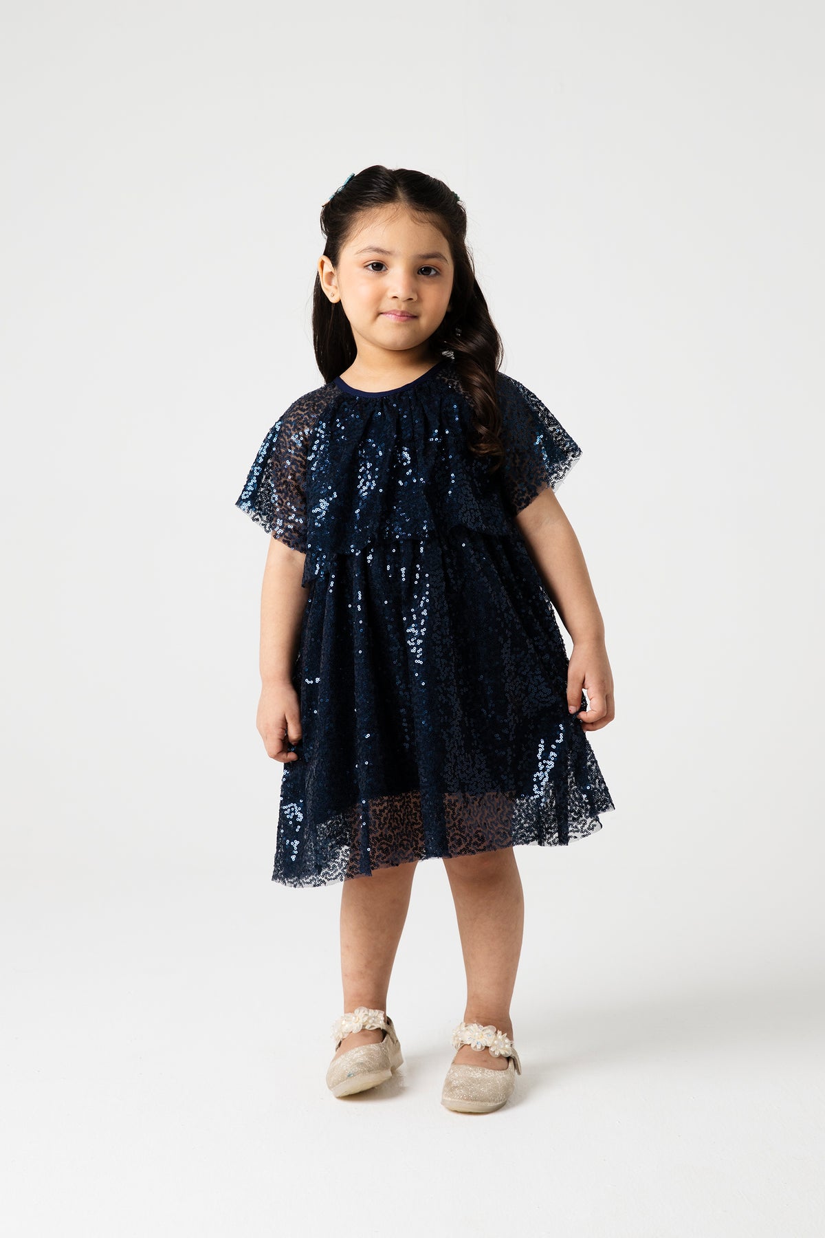 Midnight Sparkle Navy Net Dress