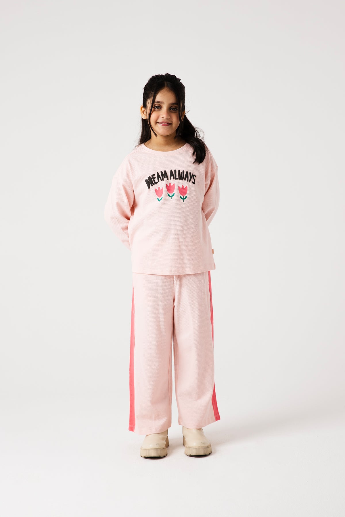 Girls Powder Pink Dreamy Co-ord Set