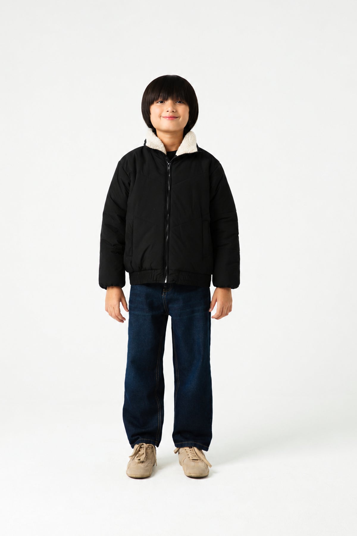 Boys Black Essential Puffer Jacket