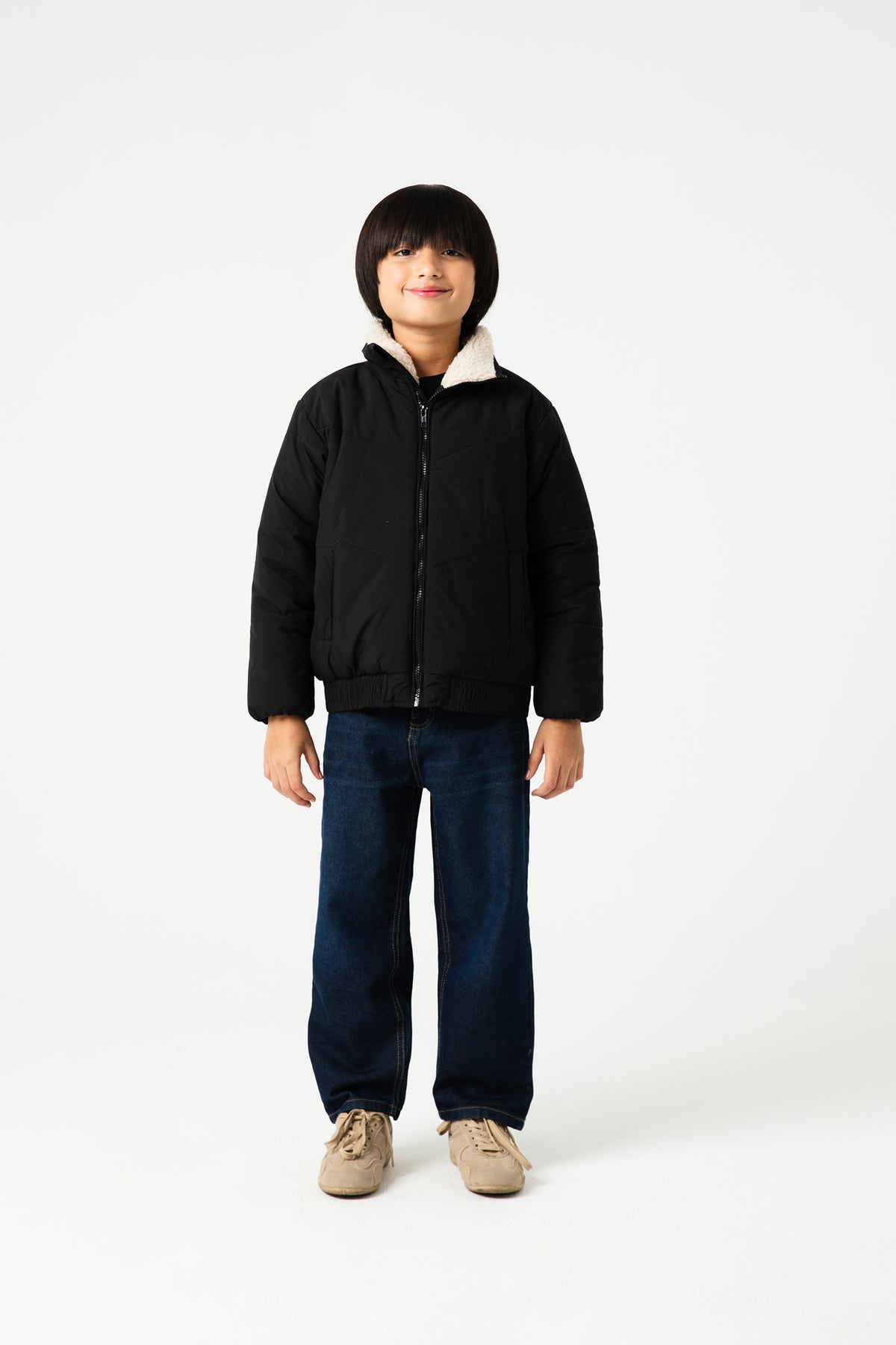 Boys Black Essential Puffer Jacket