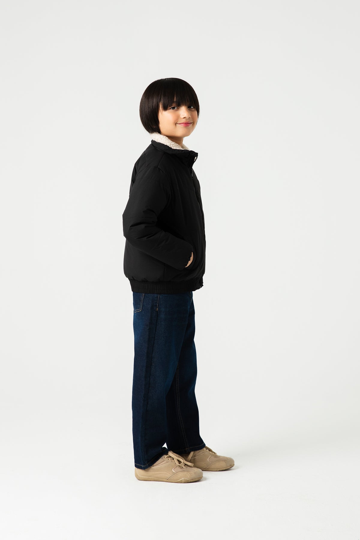 Boys Black Essential Puffer Jacket