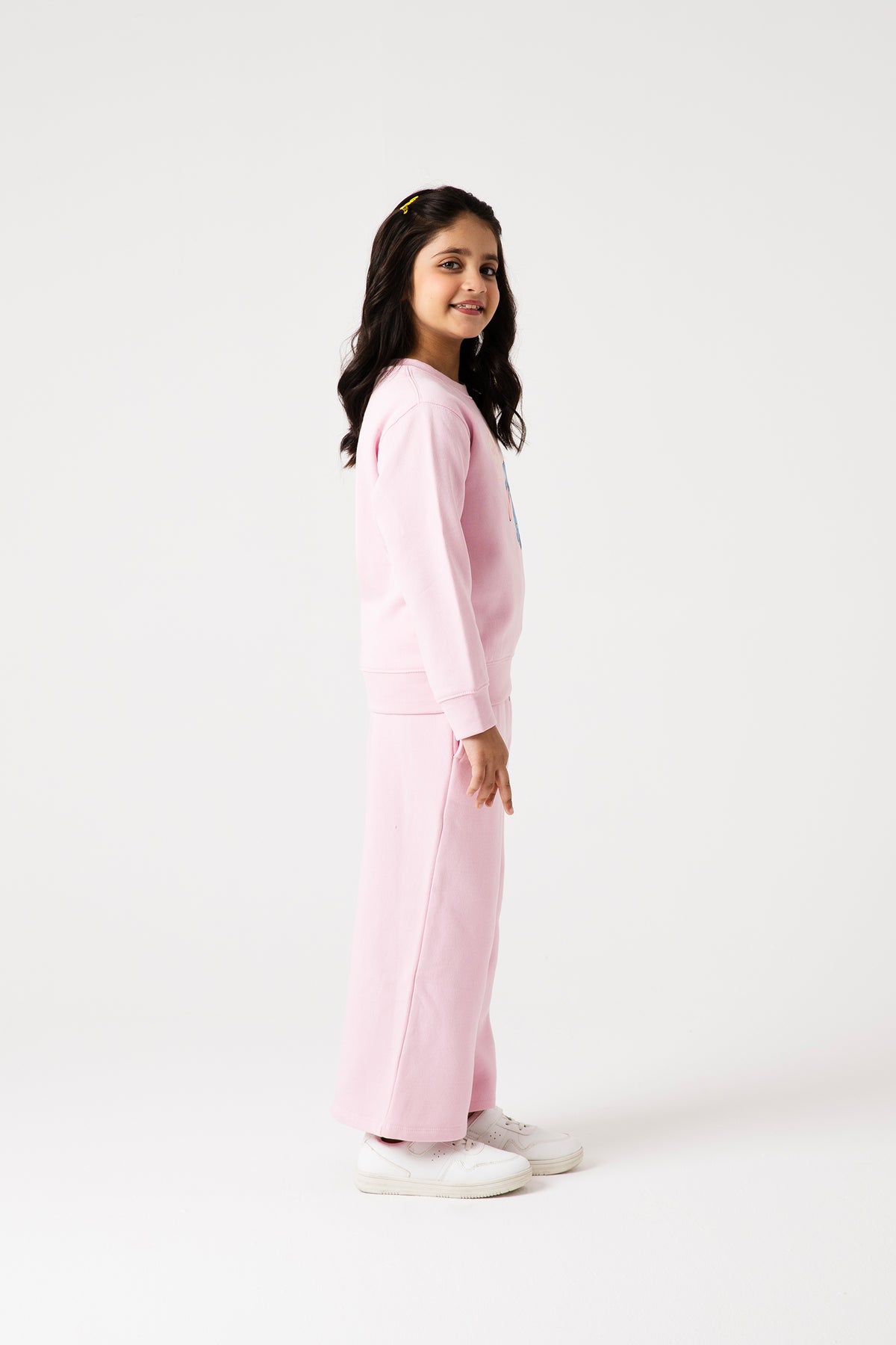 Girls Pink Stitch Fleece Co-ord Set